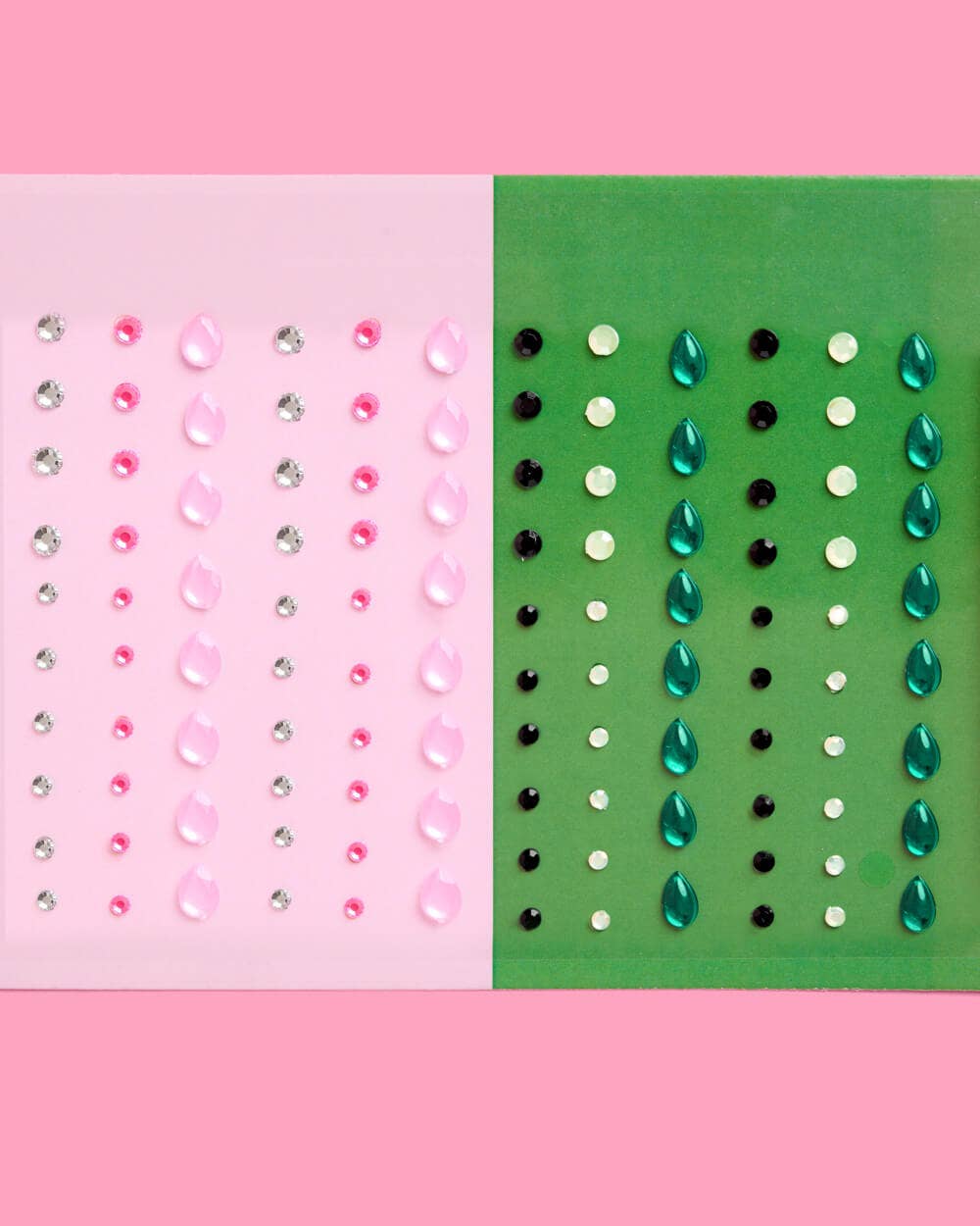 Wicked Pink Green Face Gem Set - 112 pcs