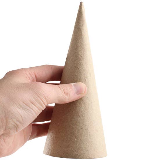 7" H x 2-3/4" Dia - Paper Mache Cone -  Dolls, Angels, Trees