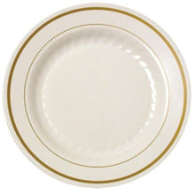 Regal Ivory Premium Plastic Plates with Gold Trim