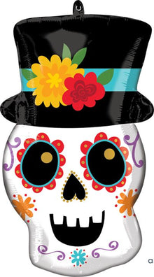 DOTD Skull & Top Hat 22in SuperShape Balloon