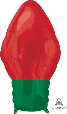 S05 Red Christmas Light Bulb 22In Balloon