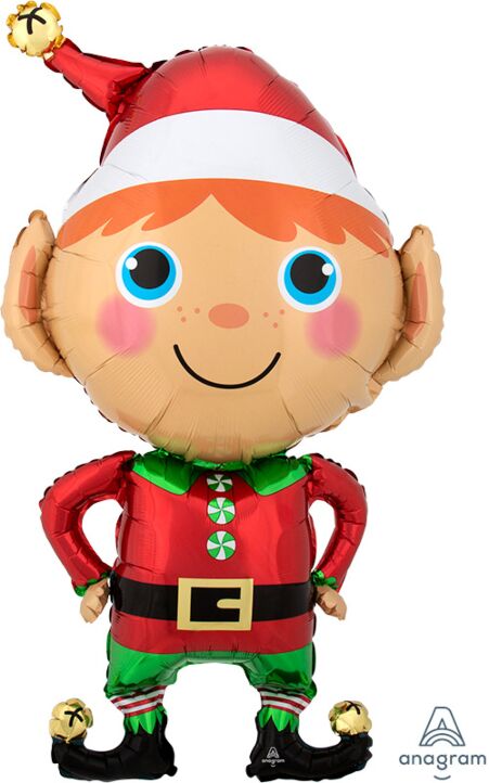 S28 Happy Christmas Elf 35In Balloon