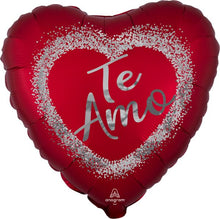 #445 Satin Te Amo Red Burst 18in Balloon