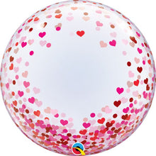 #468 Red and Pink Confetti Hearts Deco 24in Balloon