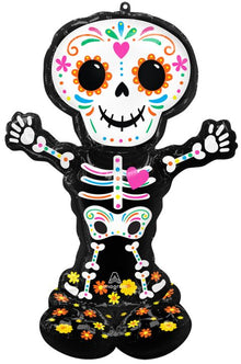 Day of the Dead Standing Skeleton Airloonz 52in SuperShape Balloon