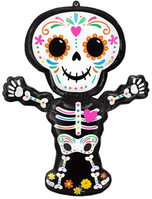 Day of the Dead Standing Skeleton 34in SuperShape Balloon