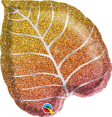 Fall Glittergraphic Ombre Leaf 21in SuperShape Balloon