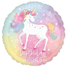#157 Enchanted Unicorn Birthday 17in Balloon