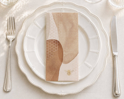 Cognac Honeycomb - Printed Guest Towel