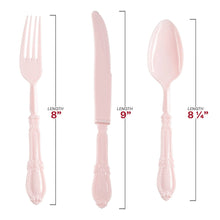 Pink Baroque Disposable Plastic Cutlery Set - 20 Guests
