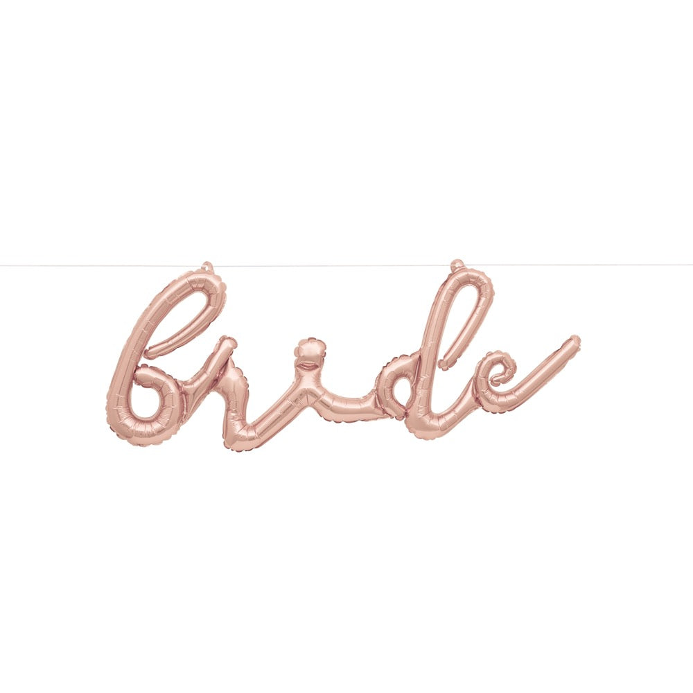 Rose Gold Bride Foil 14in Balloon Banner 3ft