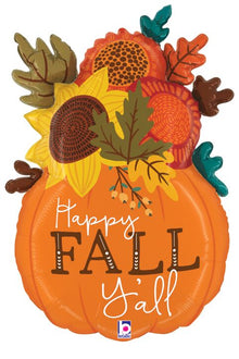 Fall Floral Pumpkin Vase 28in SuperShape Balloon