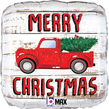 S18 Merry Christmas Truck 18In Balloon