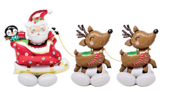 Santa and Reindeer AirLoonz Kit 51in Balloon