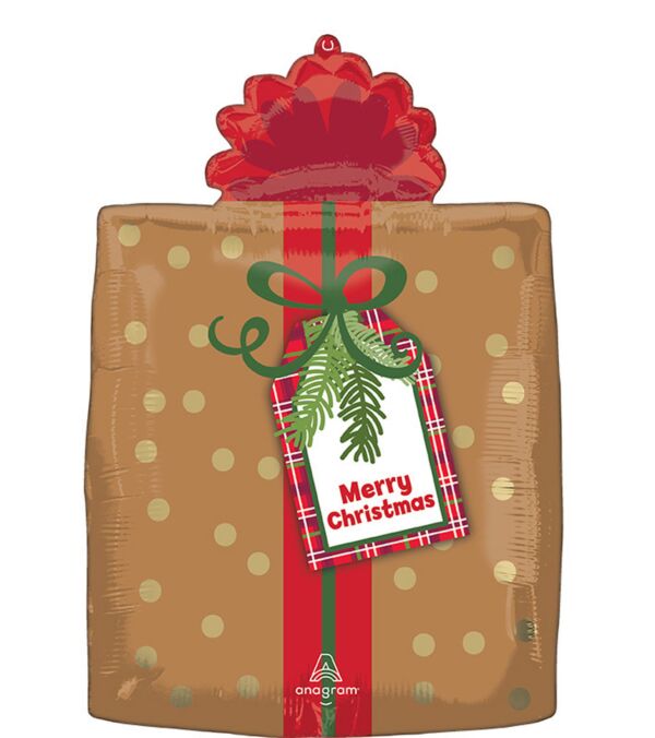 S20 Christmas Plaid Present 18In Balloon