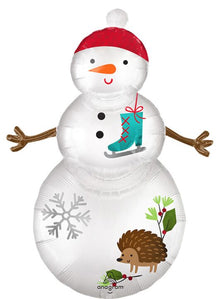 S32 Satin Woodland Snowman 38In Balloon
