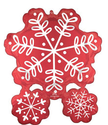 S22 Satin Nordic Snowflakes 31in Balloon