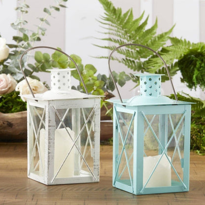 Luminous Blue Lantern Tea Light Holder - Medium