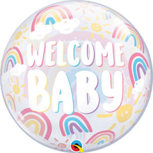 #506 Welcome Baby Boho Rainbows 22in Balloon
