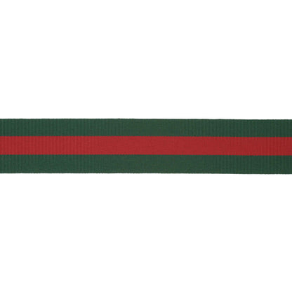1 1/2" Green Red Striped Ribbon | 10 Yard Roll