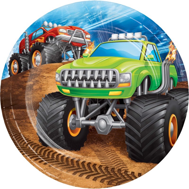 Monster Truck 7in Plates 8ct