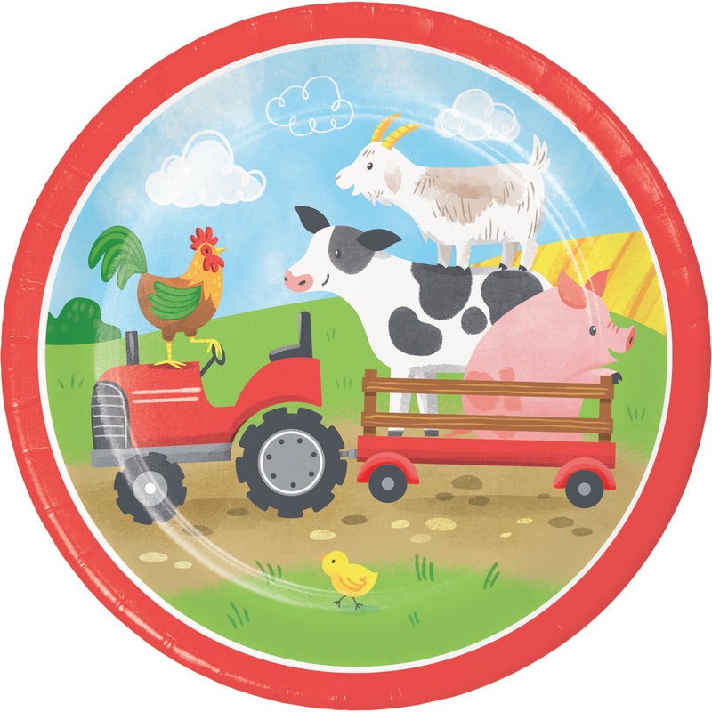 Farm Animals 7in Plates 8ct