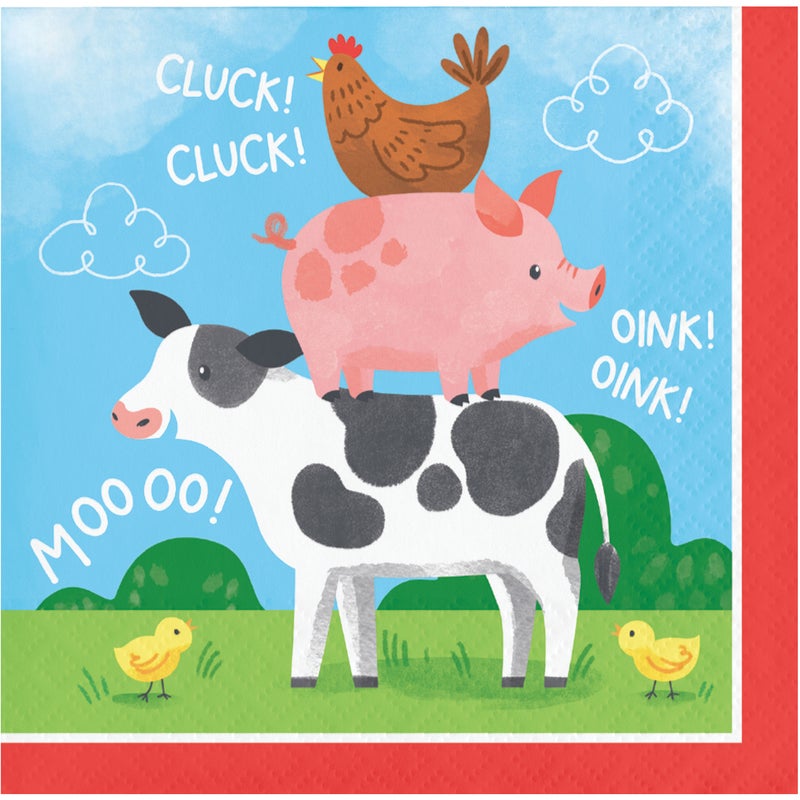 Farm Animals Beverage Napkins