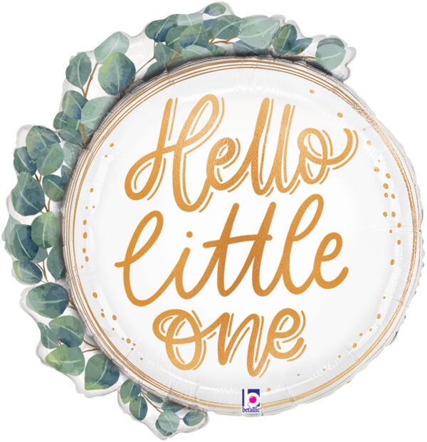 #542 Hello Baby Eucalyptus Wreath 26in Balloon