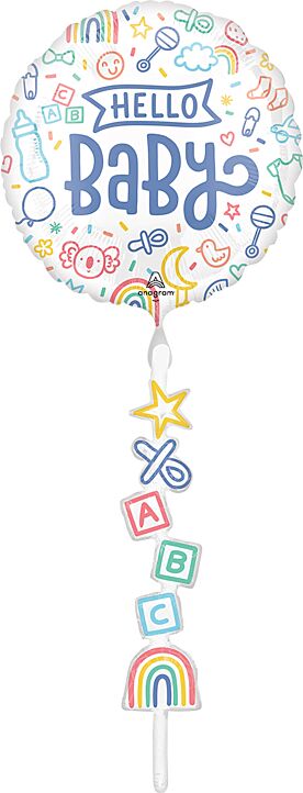 Sweet Baby Shapes Hello Baby 67In Balloon