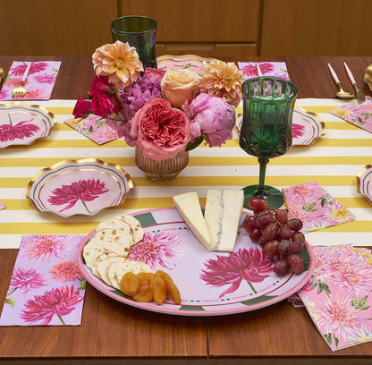 Dahlia Garden Melamine Oval Serving Platter