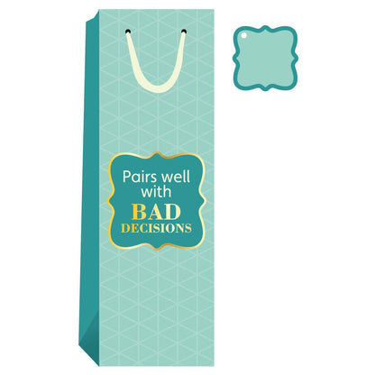 WINE BAGS Bad Decisions | Funny Party Gift | Home Bar Décor