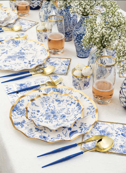 Blue & Gold Bella Assorted Plastic Cutlery/24pc, Service for 8