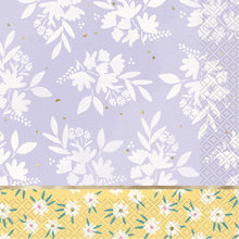 Spring Florals Blue & Yellow Lunch Napkins 16ct - Foil Stamping
