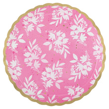 Spring Florals Pink Scalloped Edge 8.25in Dessert Plates 8ct - Foil Stamping