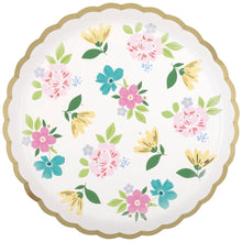 Spring Florals Scalloped Edge 10in Dinner Plates 8ct - Foil Stamping