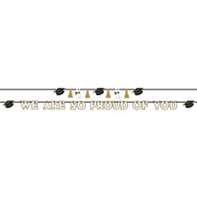 We Are So Proud Of You Letter Banner Kit - Black, Silver, Gold