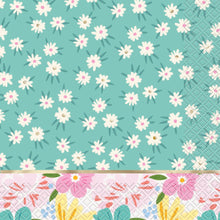 Spring Florals Mint & Pink Lunch Napkins 16ct - Foil Stamping