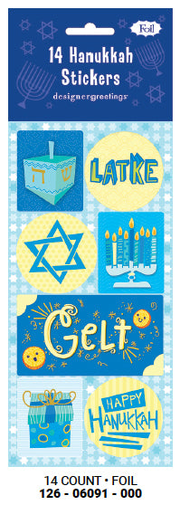Hanukkah Stickers 14ct
