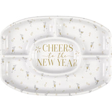 Toast to New Years Reusable Plastic Chip & Dip Platter