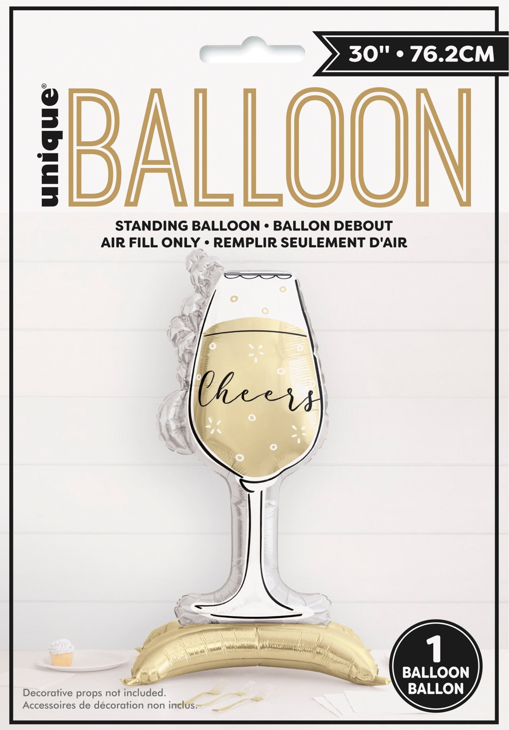 Toast to New Years Bubbly Glass Shaped Giant Foil Balloon Centerpiece 40in