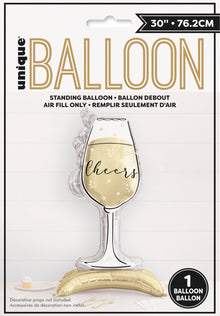Toast to New Years Bubbly Glass Shaped Giant Foil Balloon Centerpiece 40in