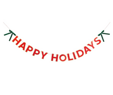 Velvet Bow and Diecut Happy Holidays Garland 7.5 ft