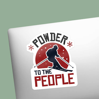 Powder to the People Skiing Bumper Sticker