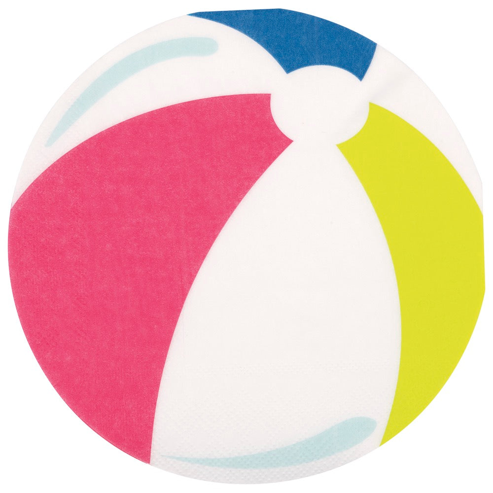 Summer Fun Beach Ball Shaped Lunch Napkins 16ct