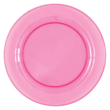 Pink Translucent Plastic Round 7in Dessert Plates 4ct
