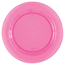Pink Translucent Plastic Round 10in Dinner Plates 4ct