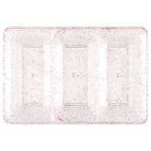 Pink Glitter Clear Plastic Three-Section Serving Tray
