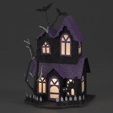 Haunted House Purple Glitter Roof Light-Up