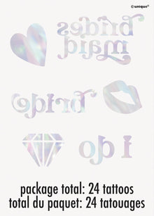 Iridescent Foil Bride & Bridesmaid Tattoos 24ct