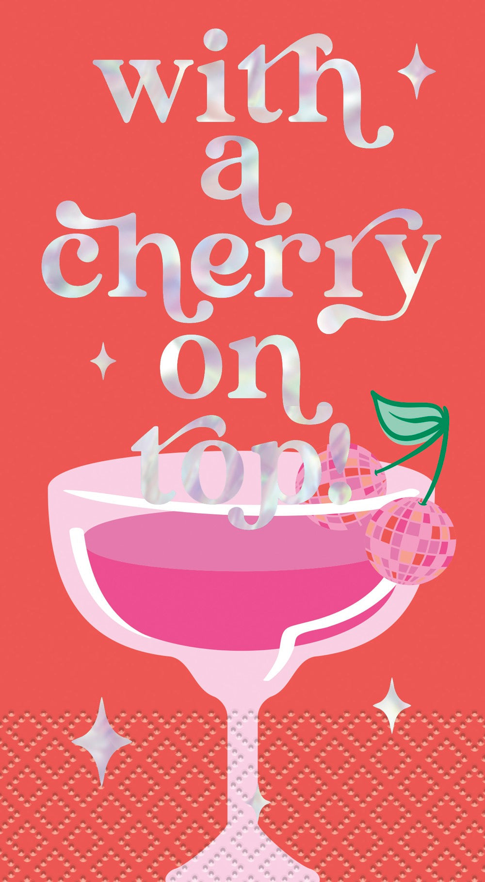 Summer Disco With a Cherry On Top Guest Napkins 16ct - Iridescent Foil Stamping